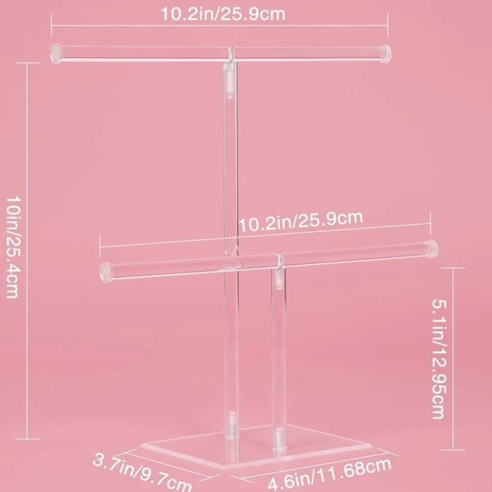 Jewlery display stand for Bracekets Necklaces acrylic two row